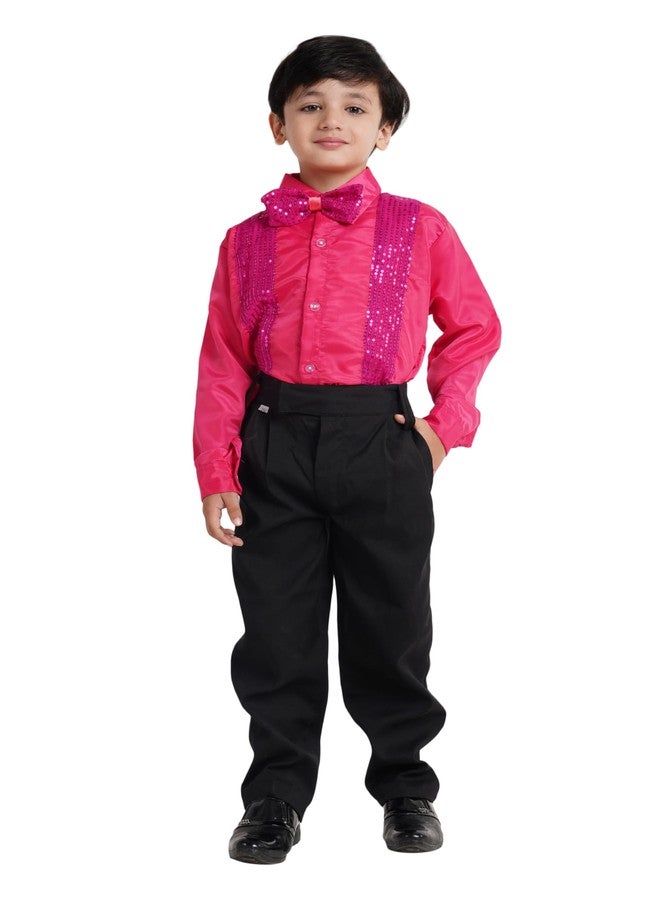 كاكو فانسي دريسيس قميص لامع للأطفال من كاكو، مصنوع من البوليستر، مناسب للرقص | قميص مزين بالترتر للأولاد، مناسب للعمل والمدرسة والحفلات السنوية، لون أرجواني - Image 1